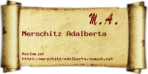 Merschitz Adalberta névjegykártya